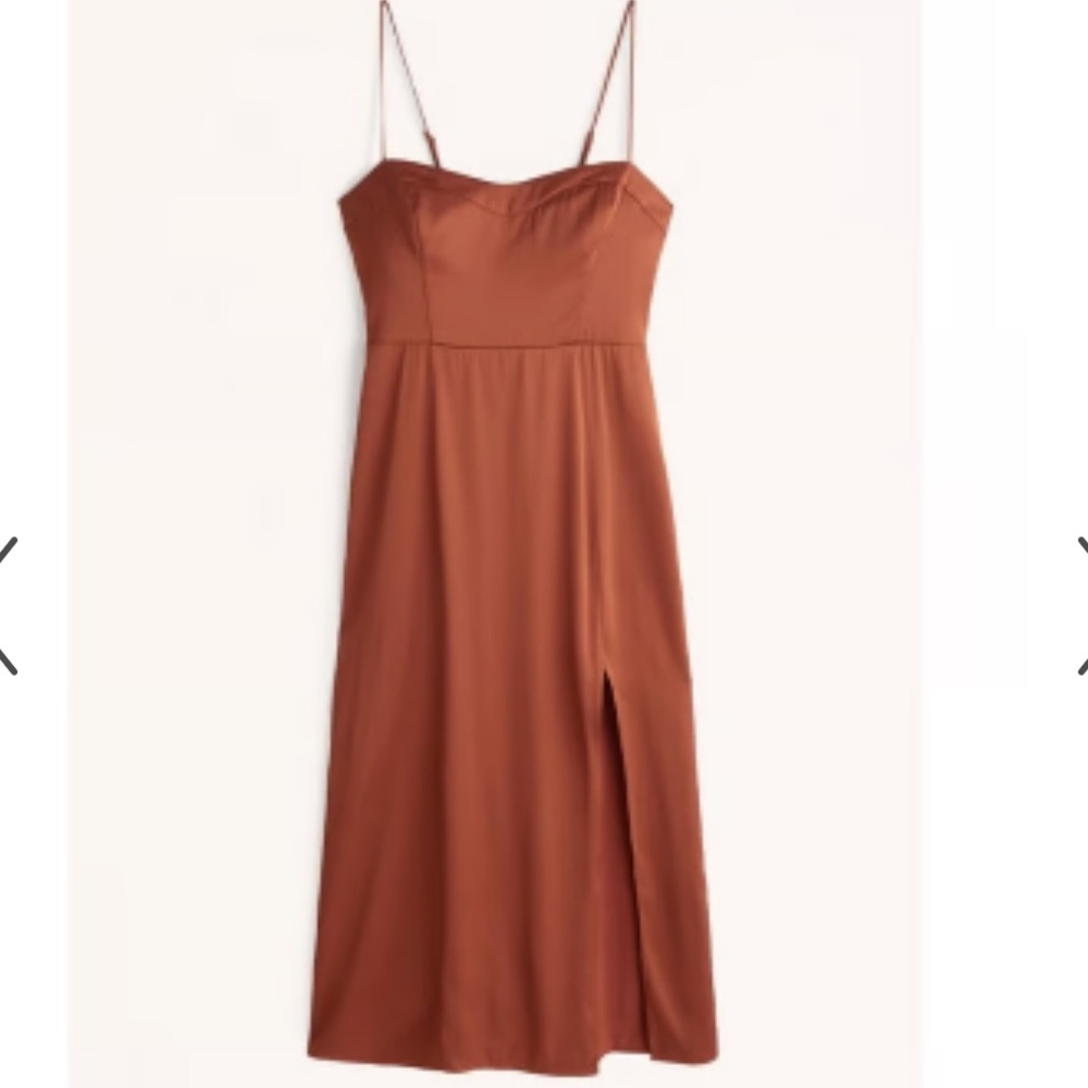 Abercrombie Camille midi dress burnt orange copper NWT sz small
